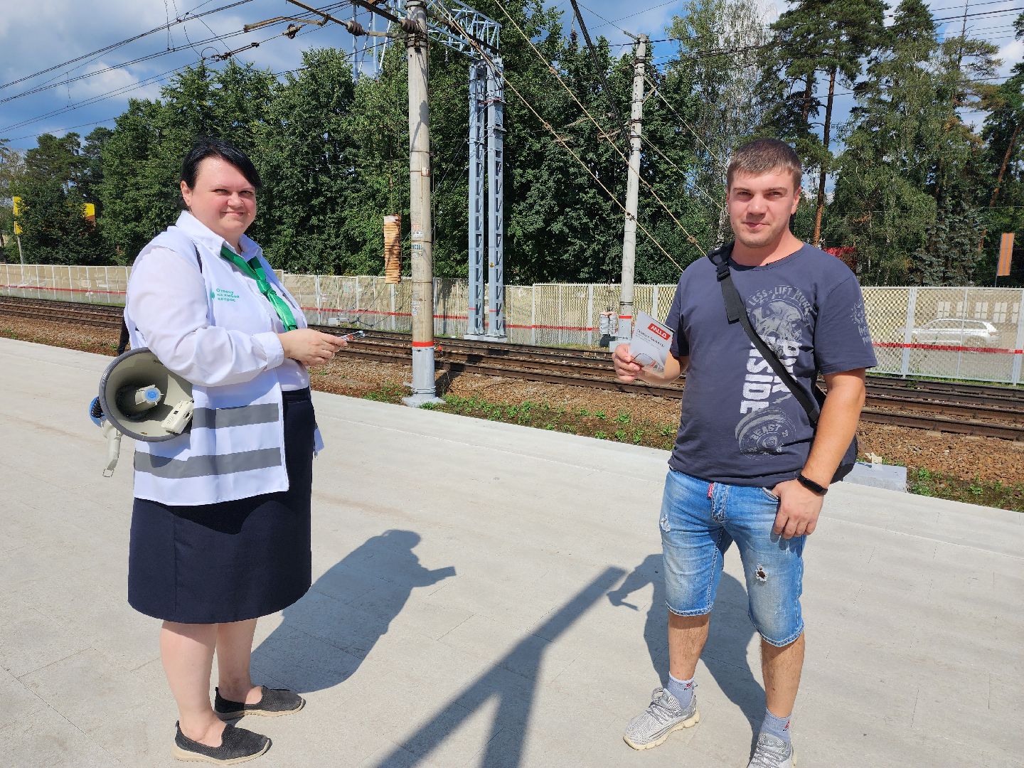 Раменское, транспорт, подготовка к запуску мцд-3, ЦППК информирует пассажиров на платформе