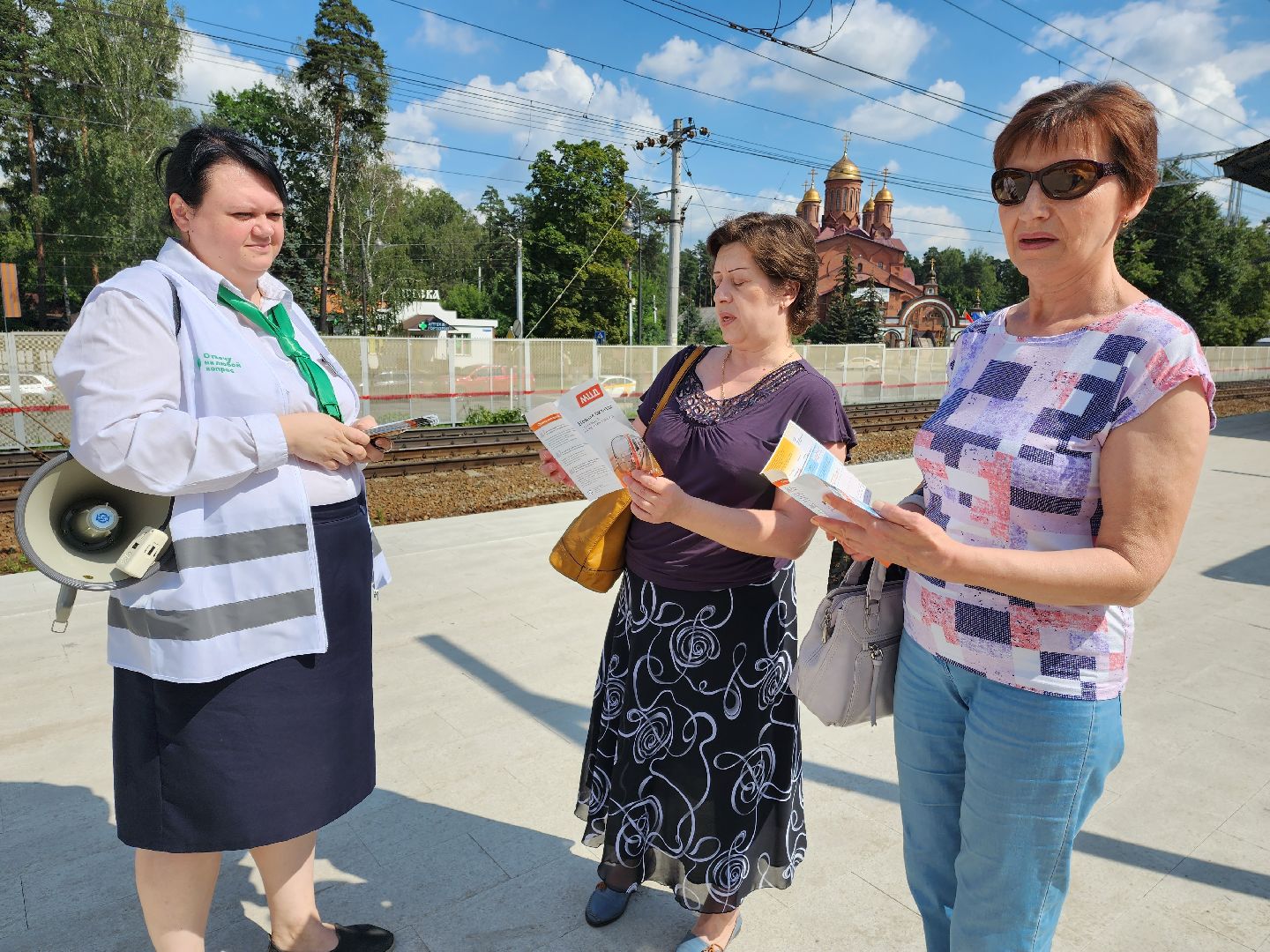 Раменское, транспорт, подготовка к запуску мцд-3, ЦППК информирует пассажиров на платформе
