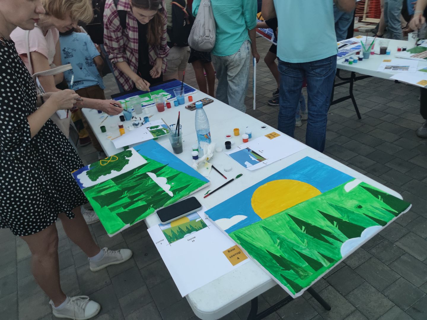 Коллективное творчество, рисование, картина, праздник, Дубна