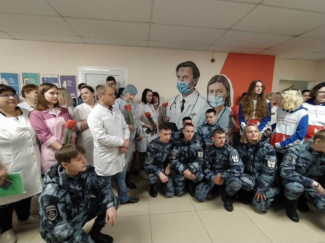 Граффити, акция, Щёлково, больница, Спасибо, врачи