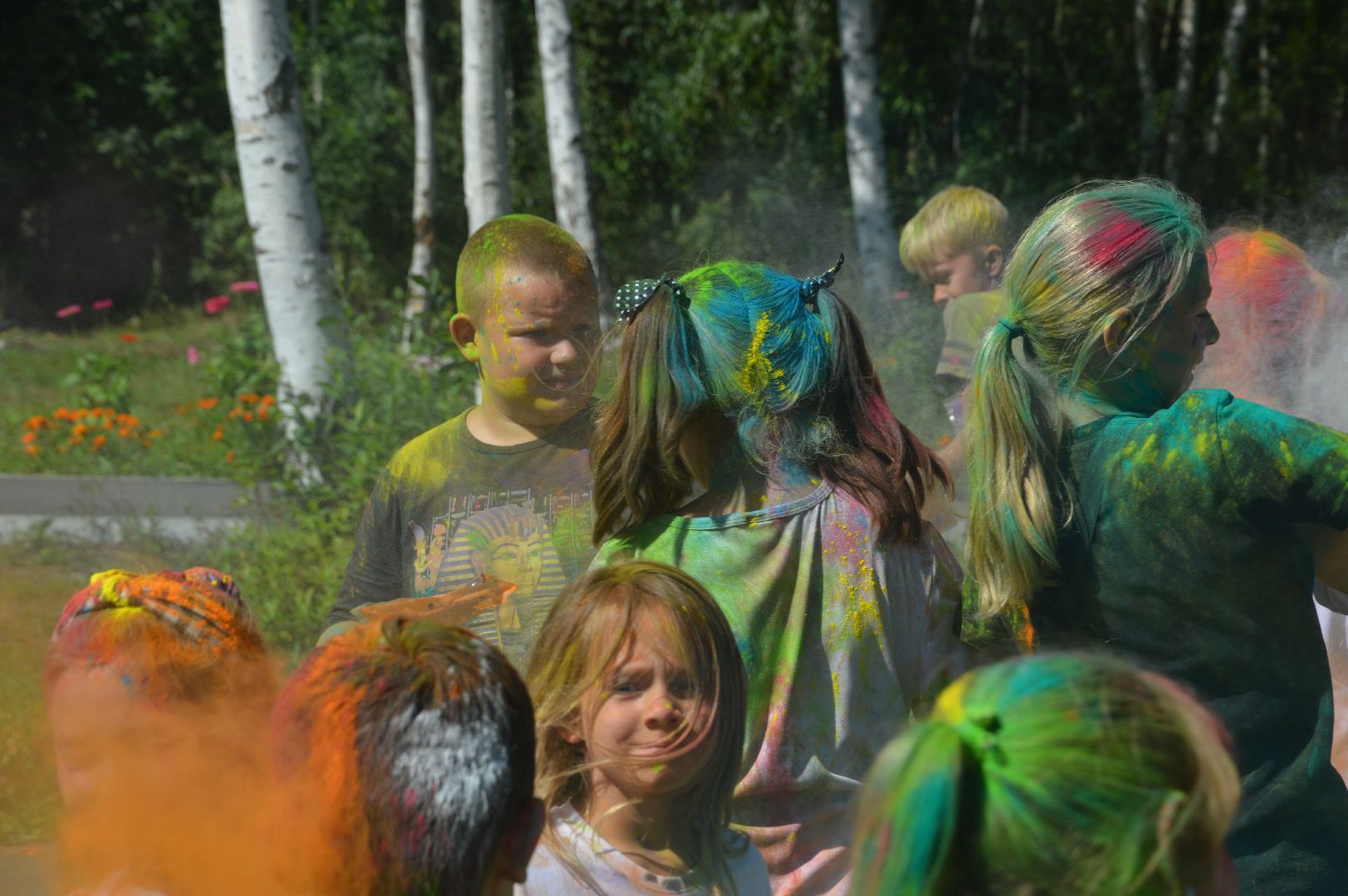 Шатура, Керва, краски Холи, Холи Индия, праздник двора