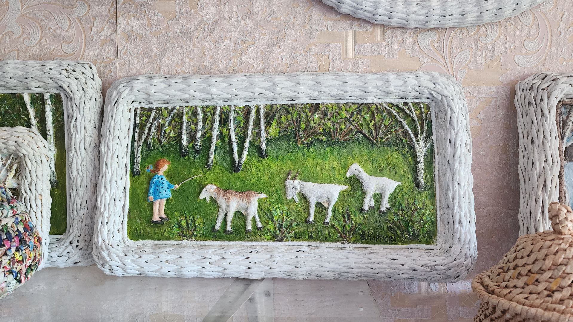 Кашира, куклы, объемные картины, творчество, бумажная лоза