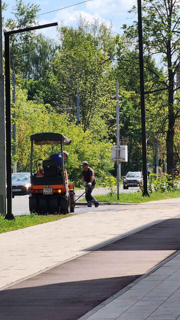 Долгопрудный, благоустройство, асфальт, окос травы