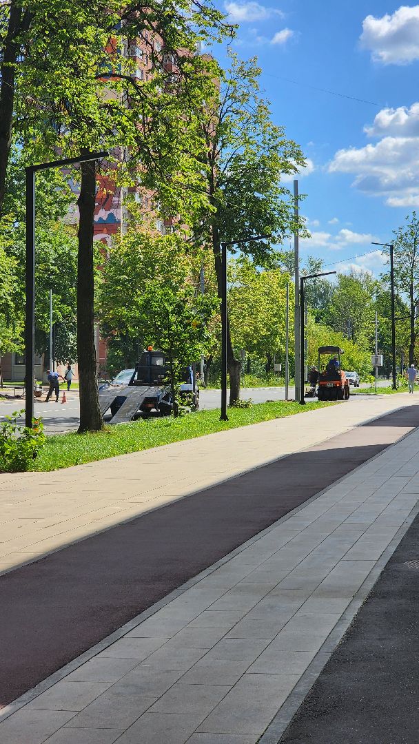 Долгопрудный, благоустройство, асфальт, окос травы