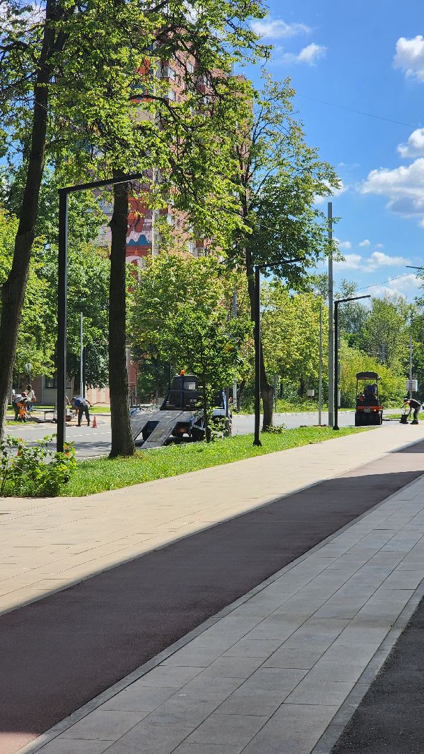 Долгопрудный, благоустройство, асфальт, окос травы