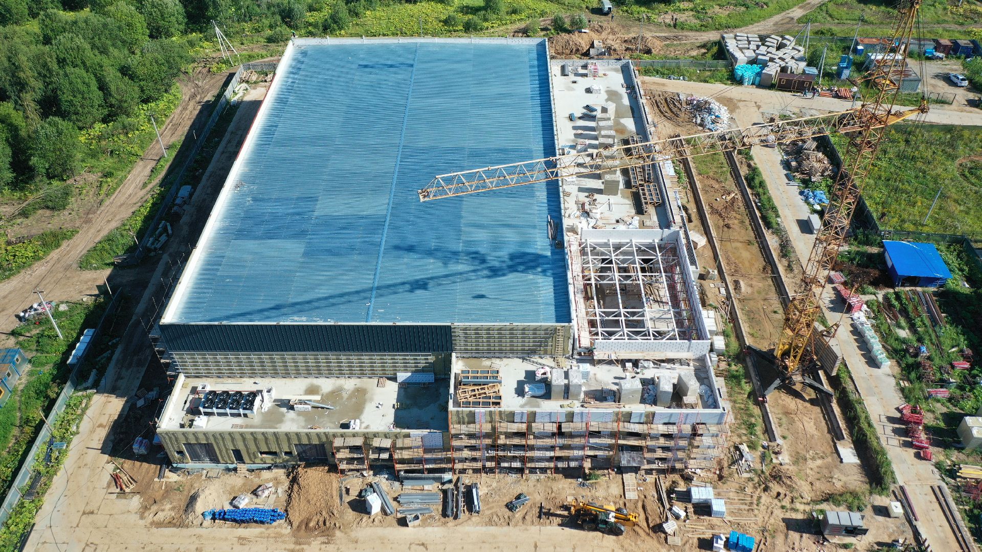 стройка, волоколамск, дворец, спорт, видео с коптера,