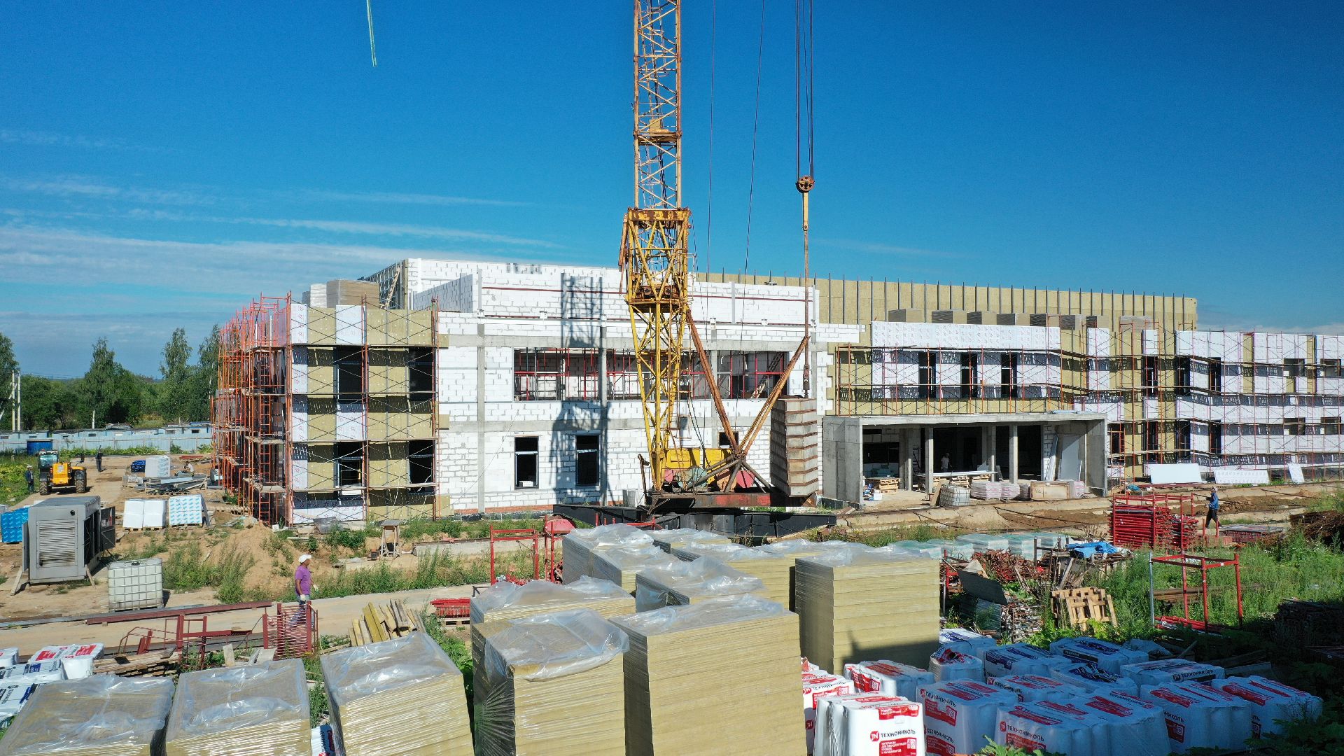 стройка, волоколамск, дворец, спорт, видео с коптера,