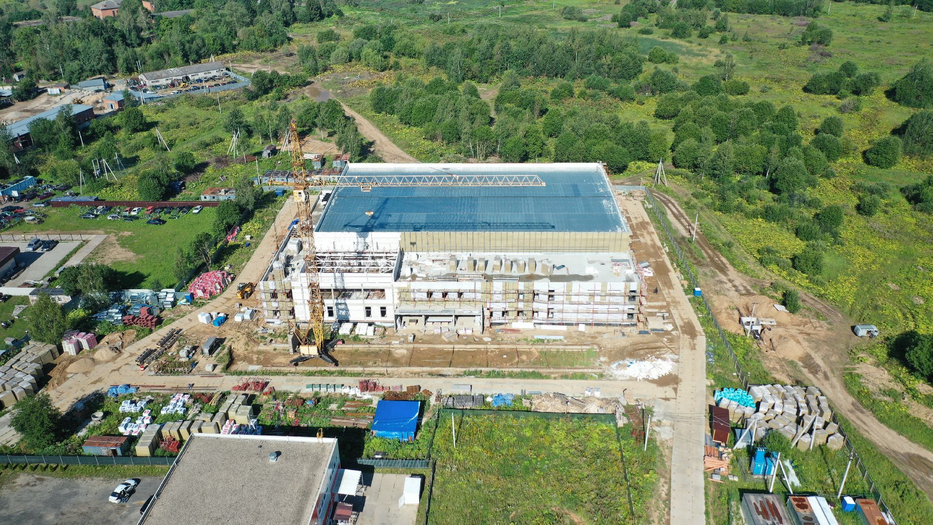 стройка, волоколамск, дворец, спорт, видео с коптера,