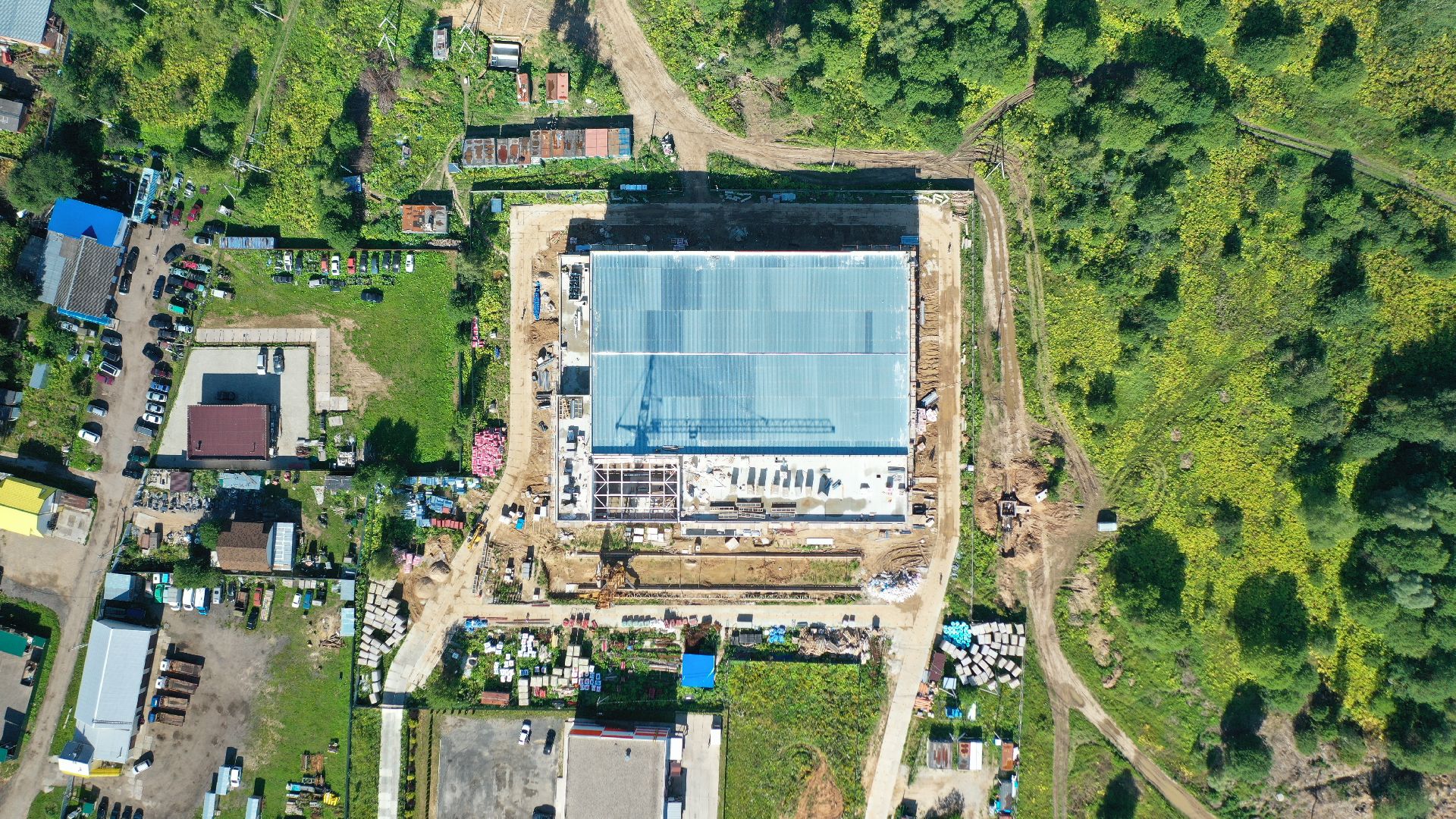 стройка, волоколамск, дворец, спорт, видео с коптера,