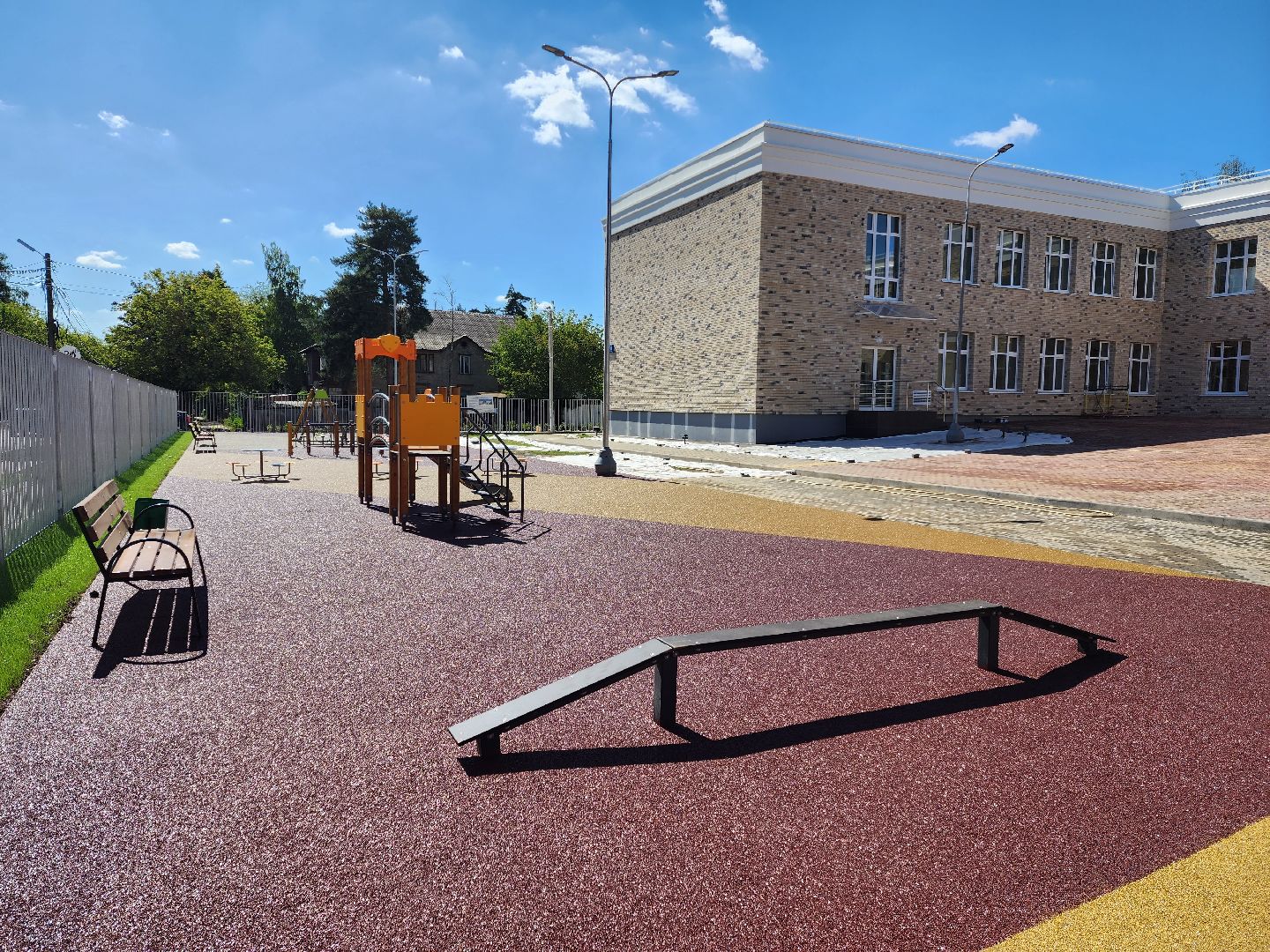 Раменское, строительство, новый корпус средней школы №6, детская игровая площадка