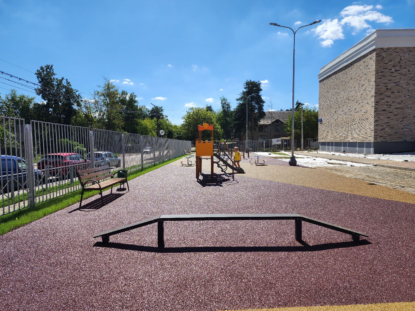 Раменское, строительство, новый корпус средней школы №6, детская игровая площадка