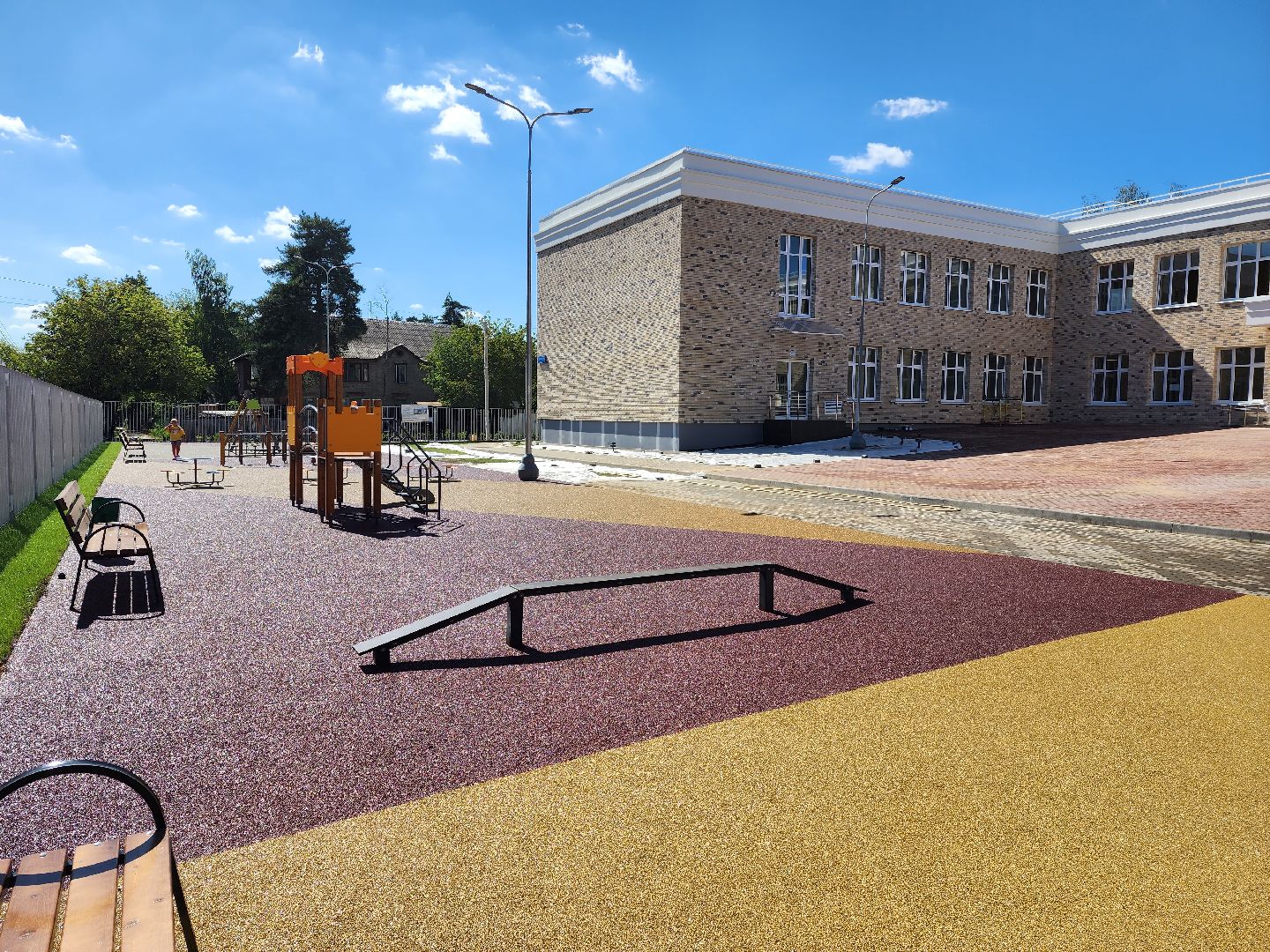 Раменское, строительство, новый корпус средней школы №6, детская игровая площадка