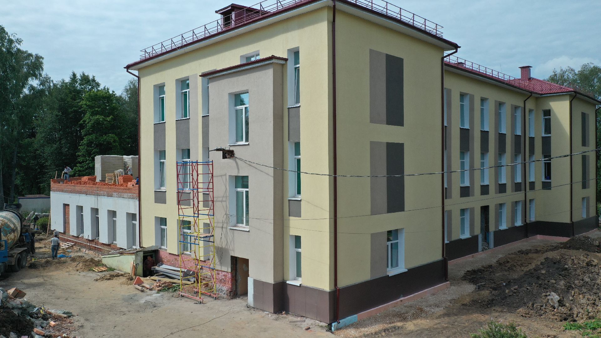 школа, волоколамск, образование, ремонт, видео с коптера,