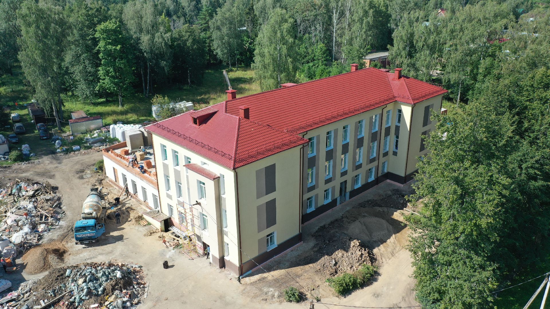 школа, волоколамск, образование, ремонт, видео с коптера,