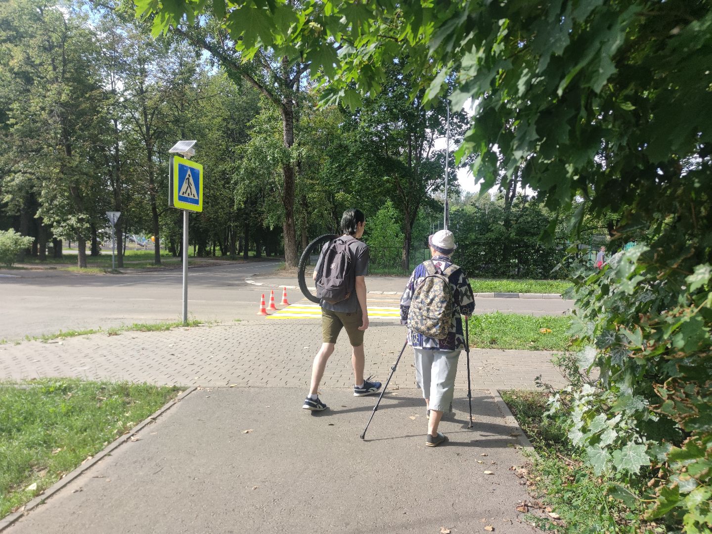 Пешеходный переход, разметка, дорога, Дубна