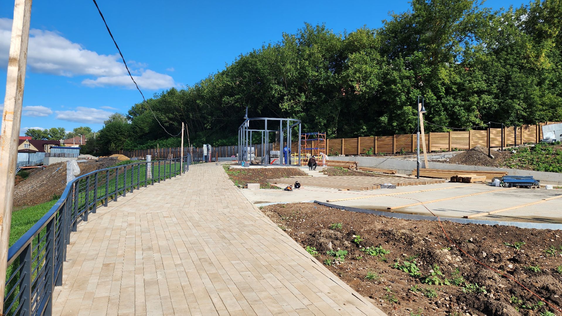 Кашира, набережная, благоустройство, детская площадка, освещение