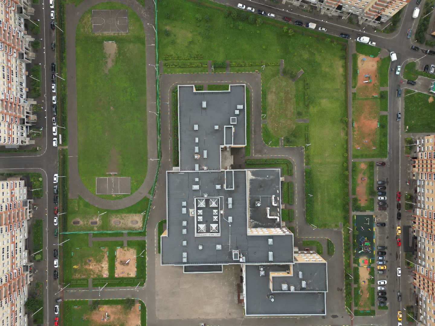 школа, дети, образование, видео с коптера,