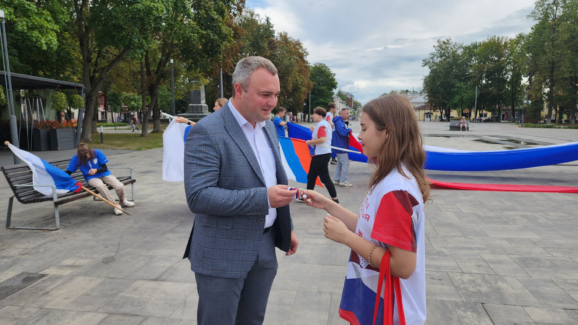 Егорьевск, молодежь, флаг, акция, триколор