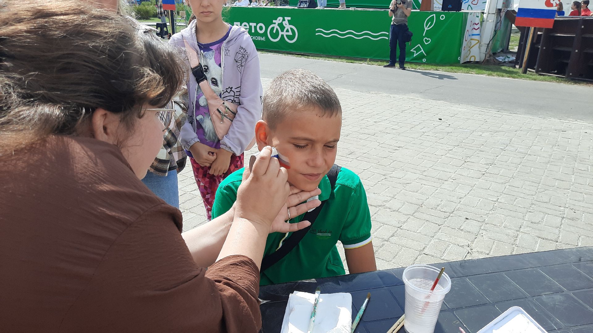 Шатура, День флага, парк, флешмоб, триколор