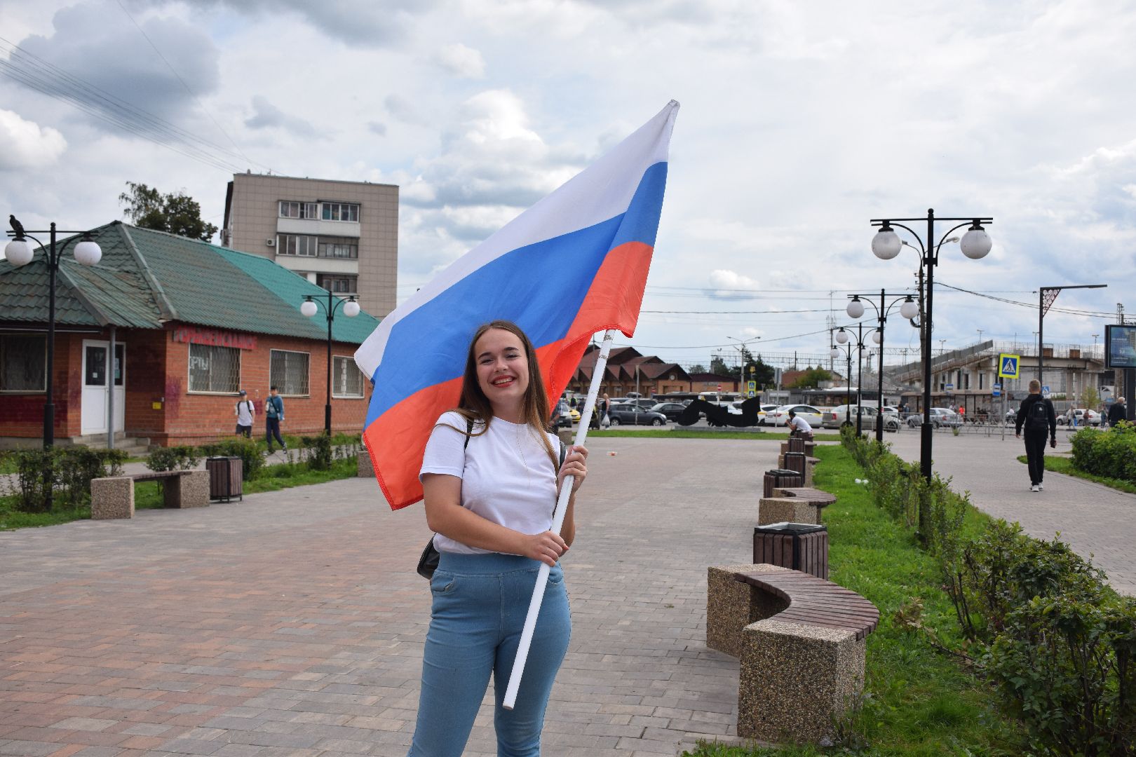 Павловский Посад, городской округ Павловский Посад, люди, лето, парк, акция, праздник, флаг