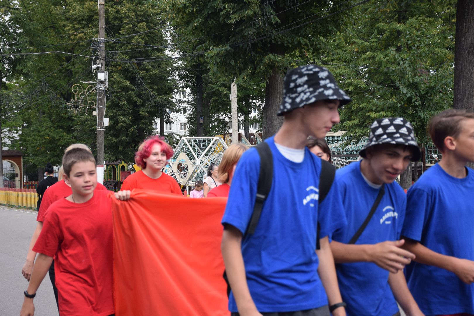 Павловский Посад, городской округ Павловский Посад, люди, лето, парк, акция, праздник, флаг