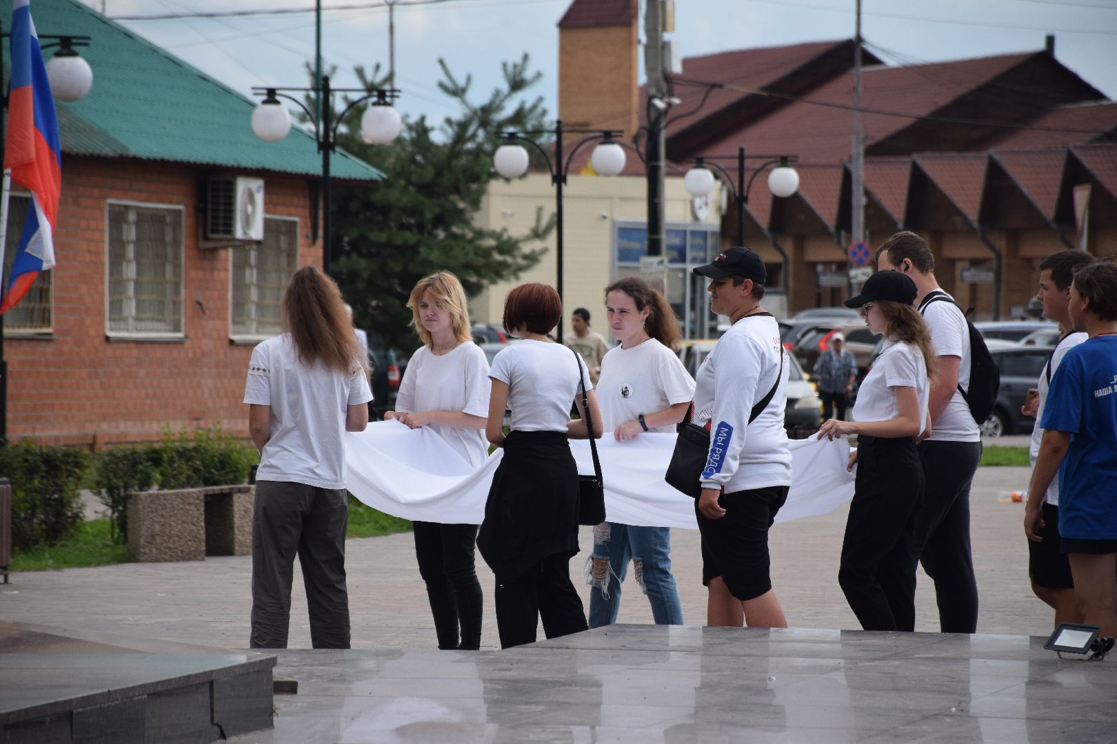 Павловский Посад, городской округ Павловский Посад, люди, лето, парк, акция, праздник, флаг