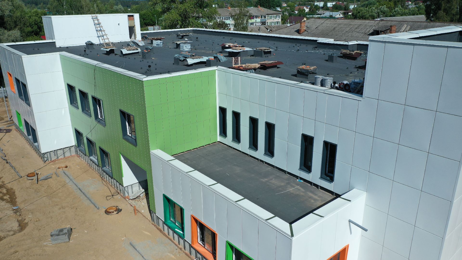 садик, строительство,видео с коптера,