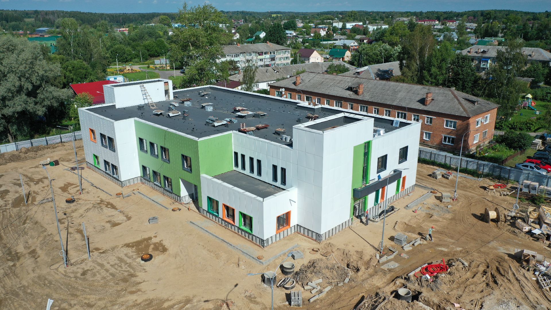 садик, строительство,видео с коптера,