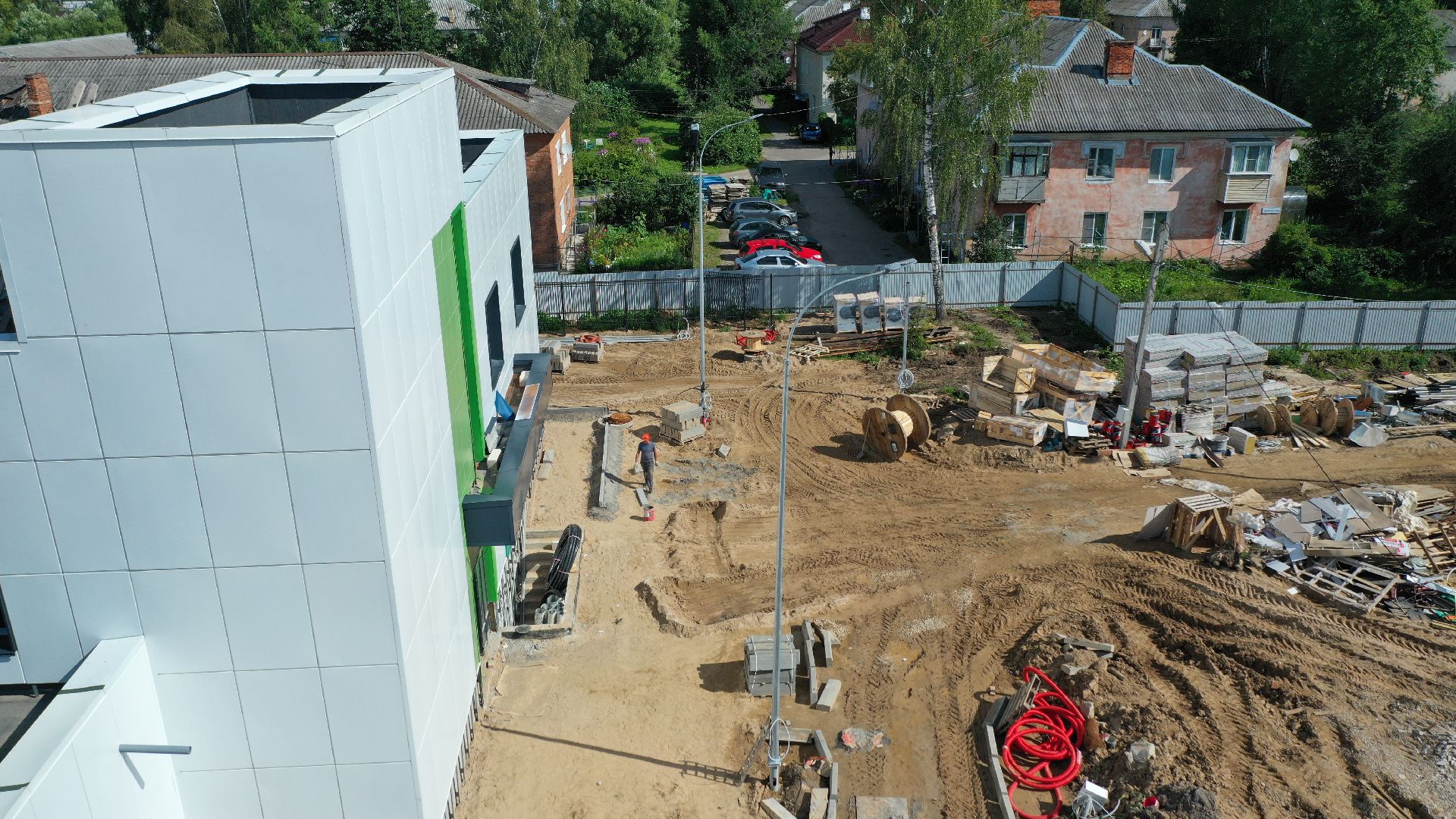 садик, строительство,видео с коптера,