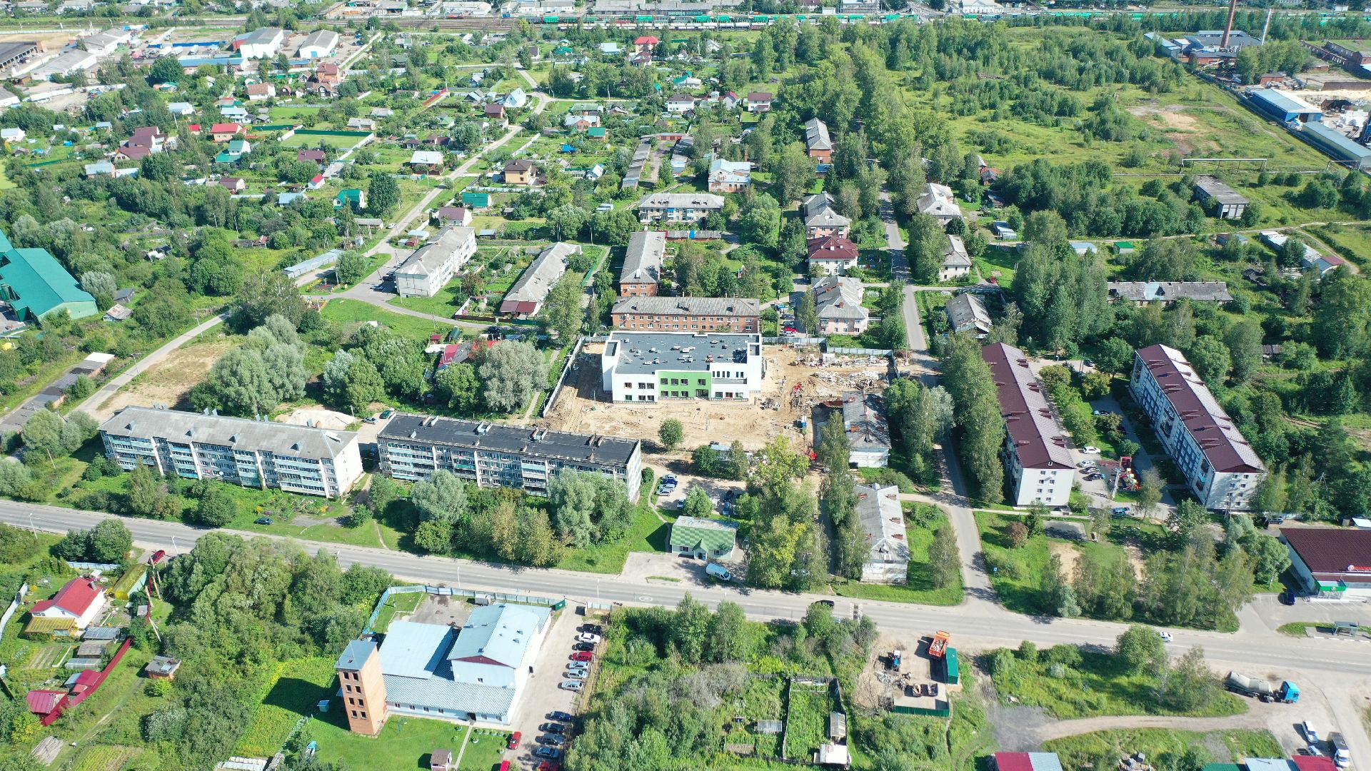 садик, строительство,видео с коптера,