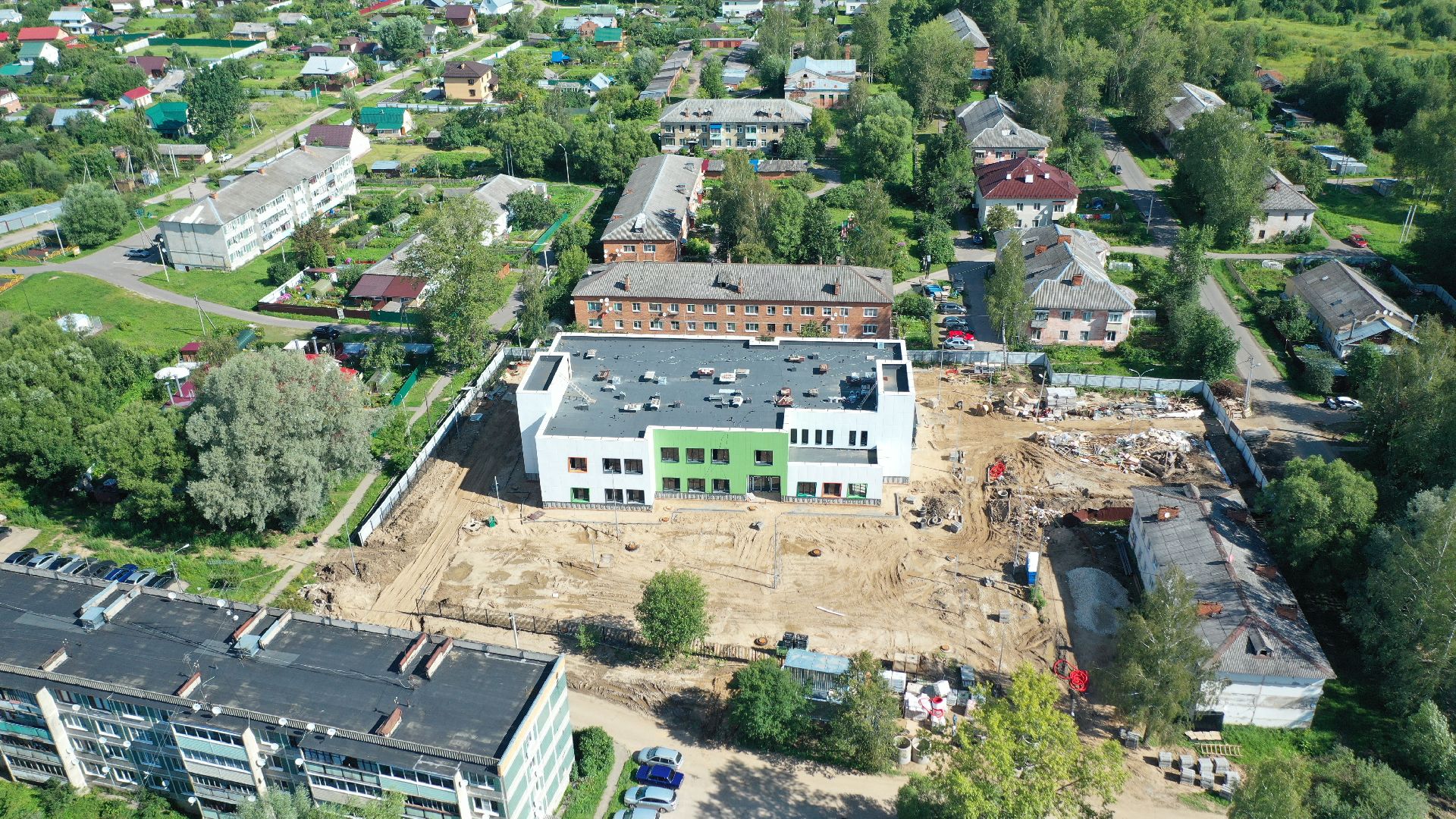 садик, строительство,видео с коптера,