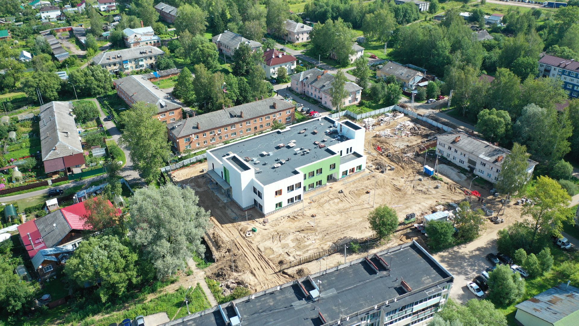 садик, строительство,видео с коптера,