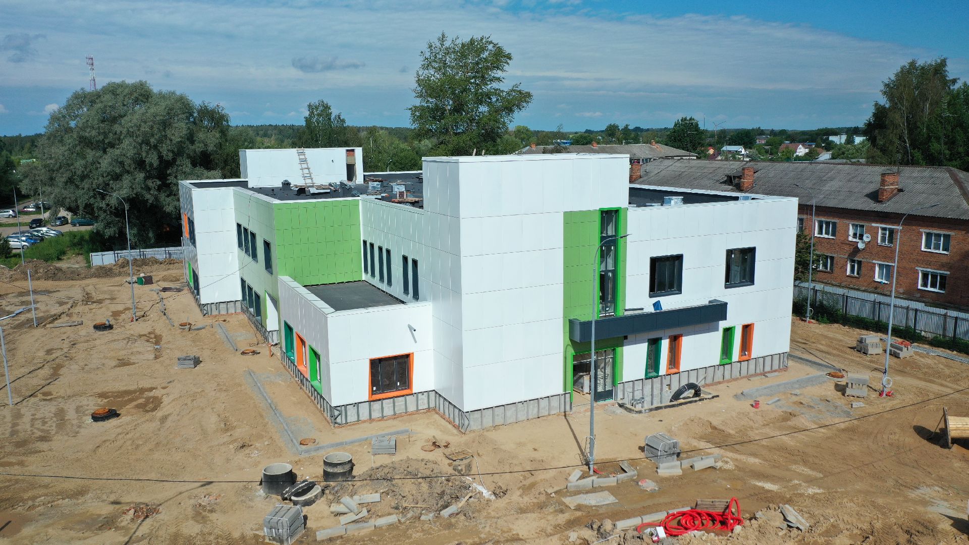 садик, строительство,видео с коптера,