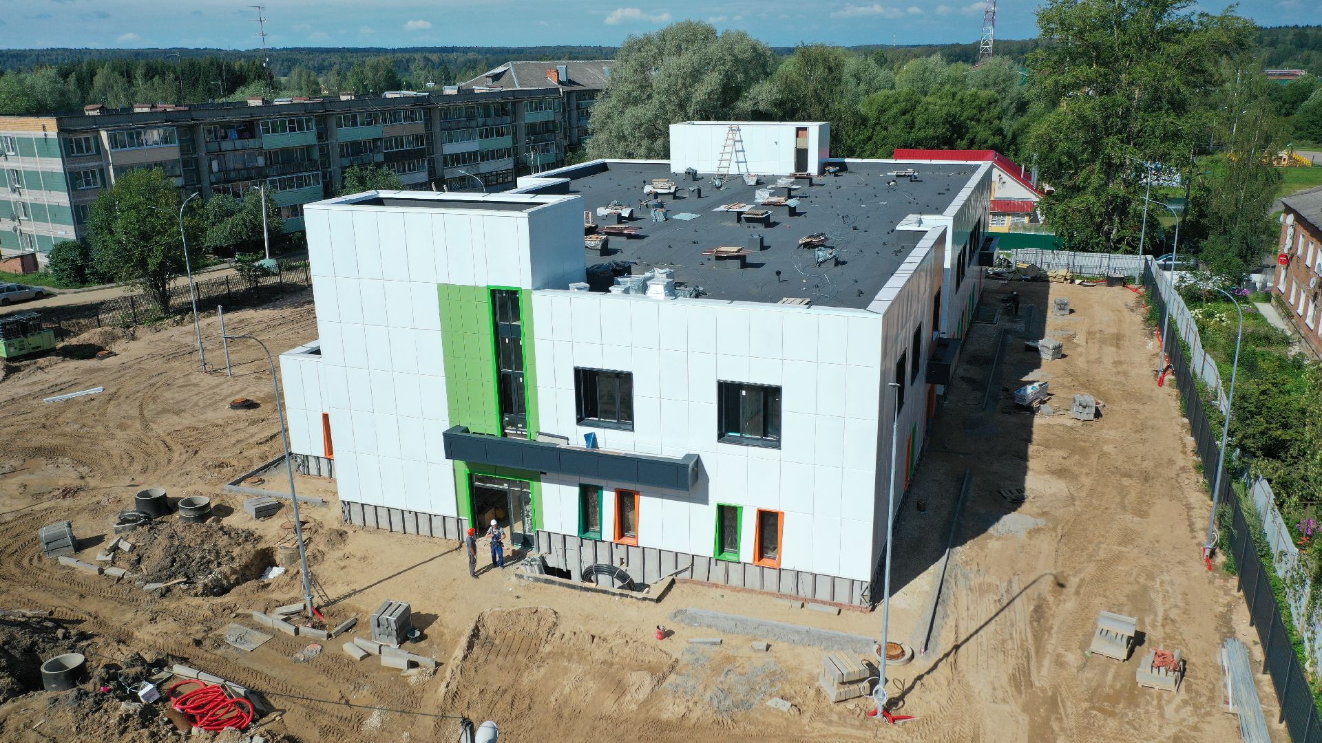 садик, строительство,видео с коптера,