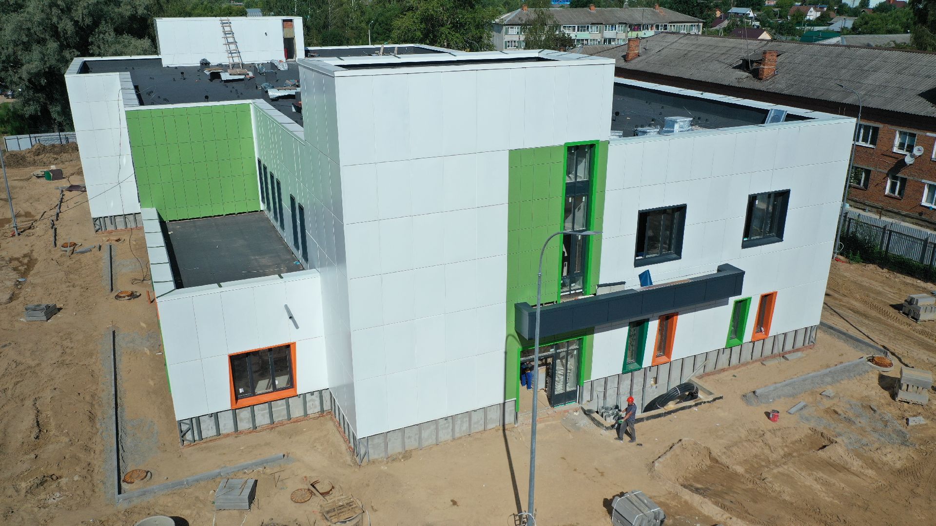 садик, строительство,видео с коптера,