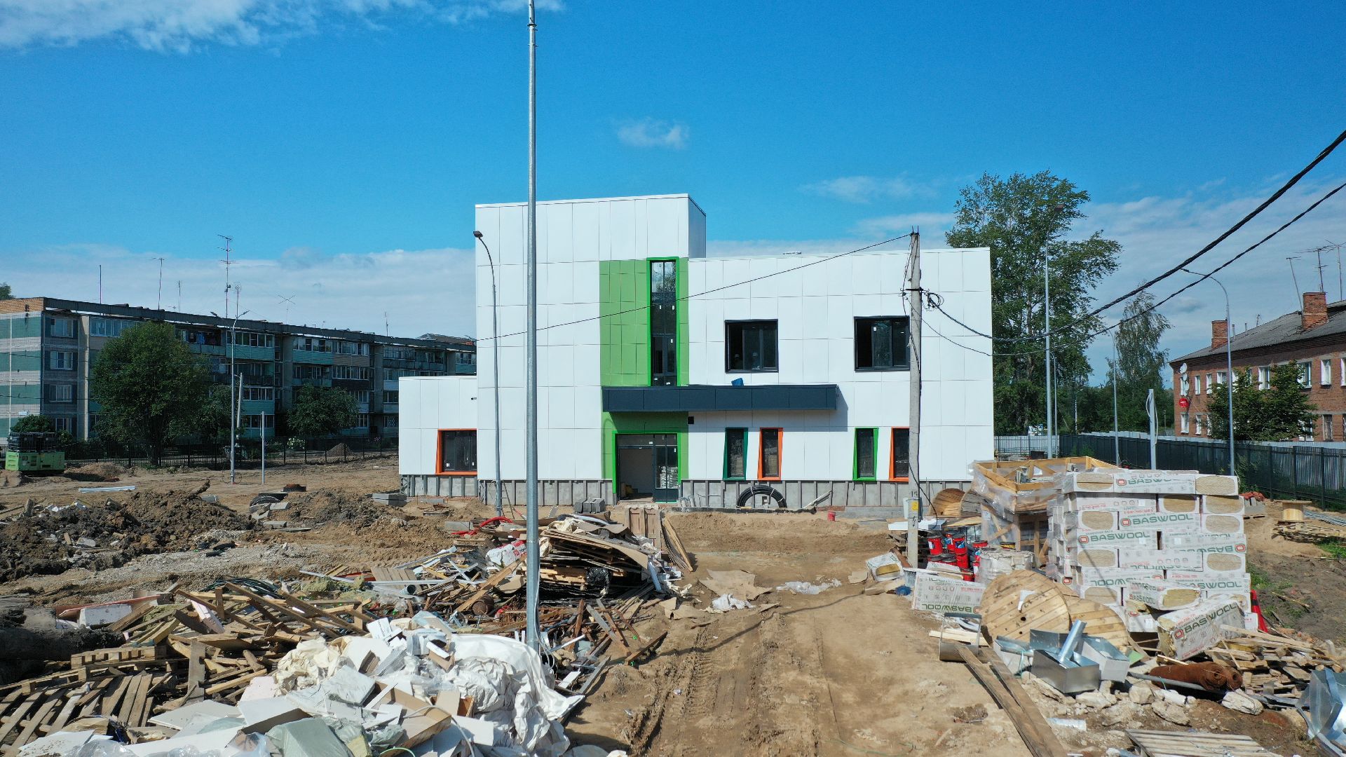 садик, строительство,видео с коптера,