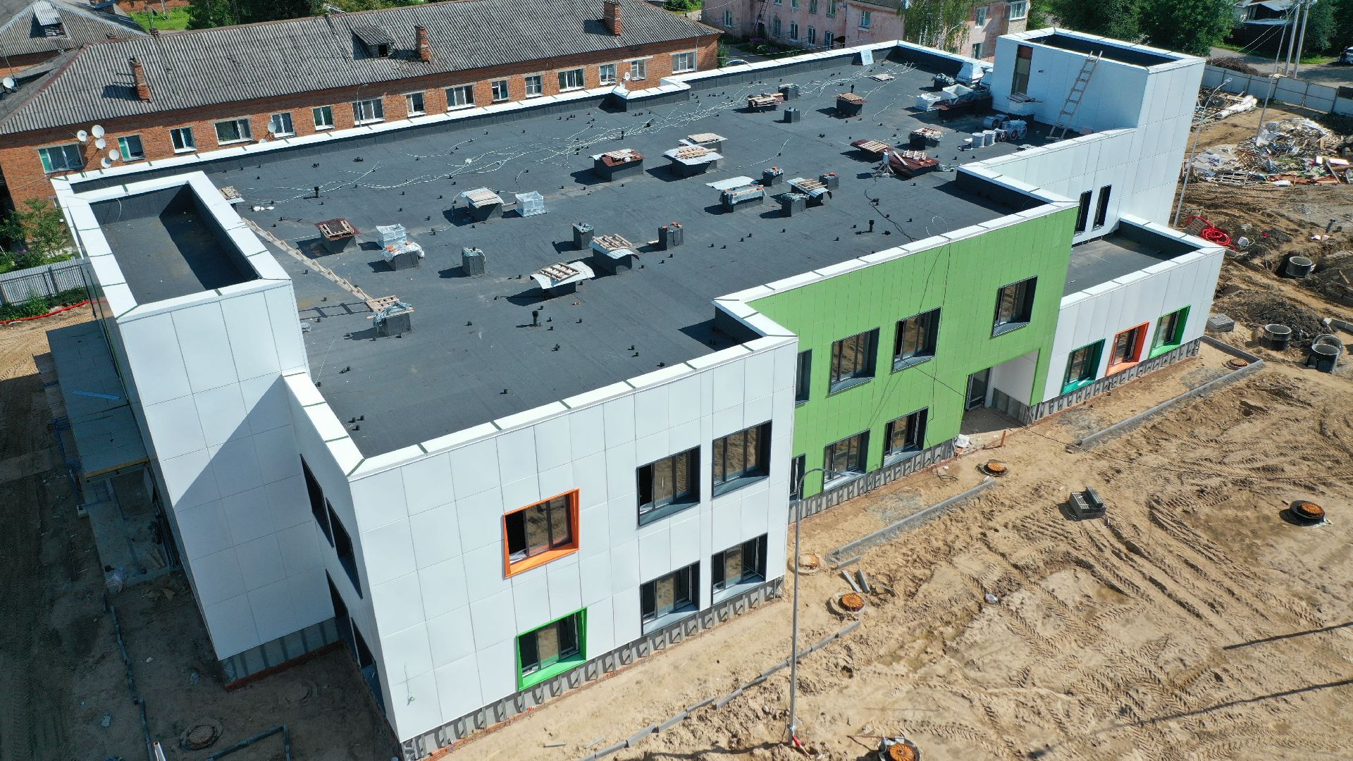 садик, строительство,видео с коптера,