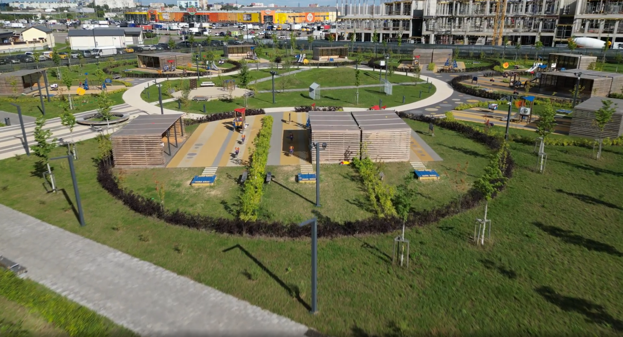 садик, котельники. парк,видео с коптера,