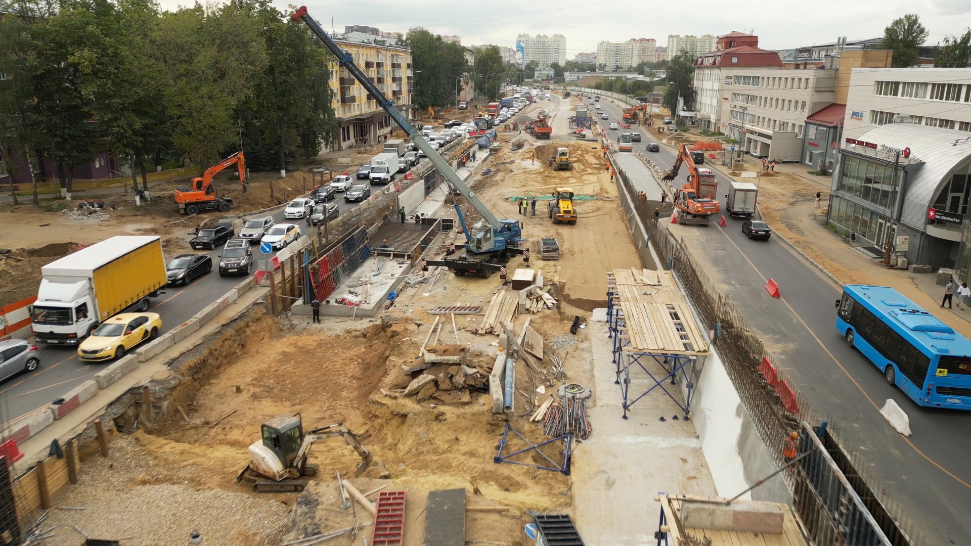 проспект, дороги,видео с коптера,