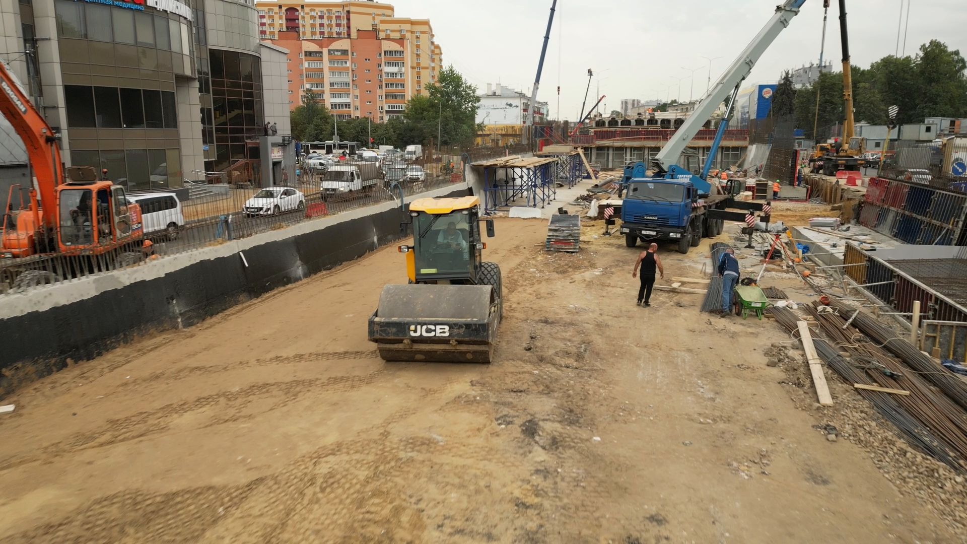 проспект, дороги,видео с коптера,