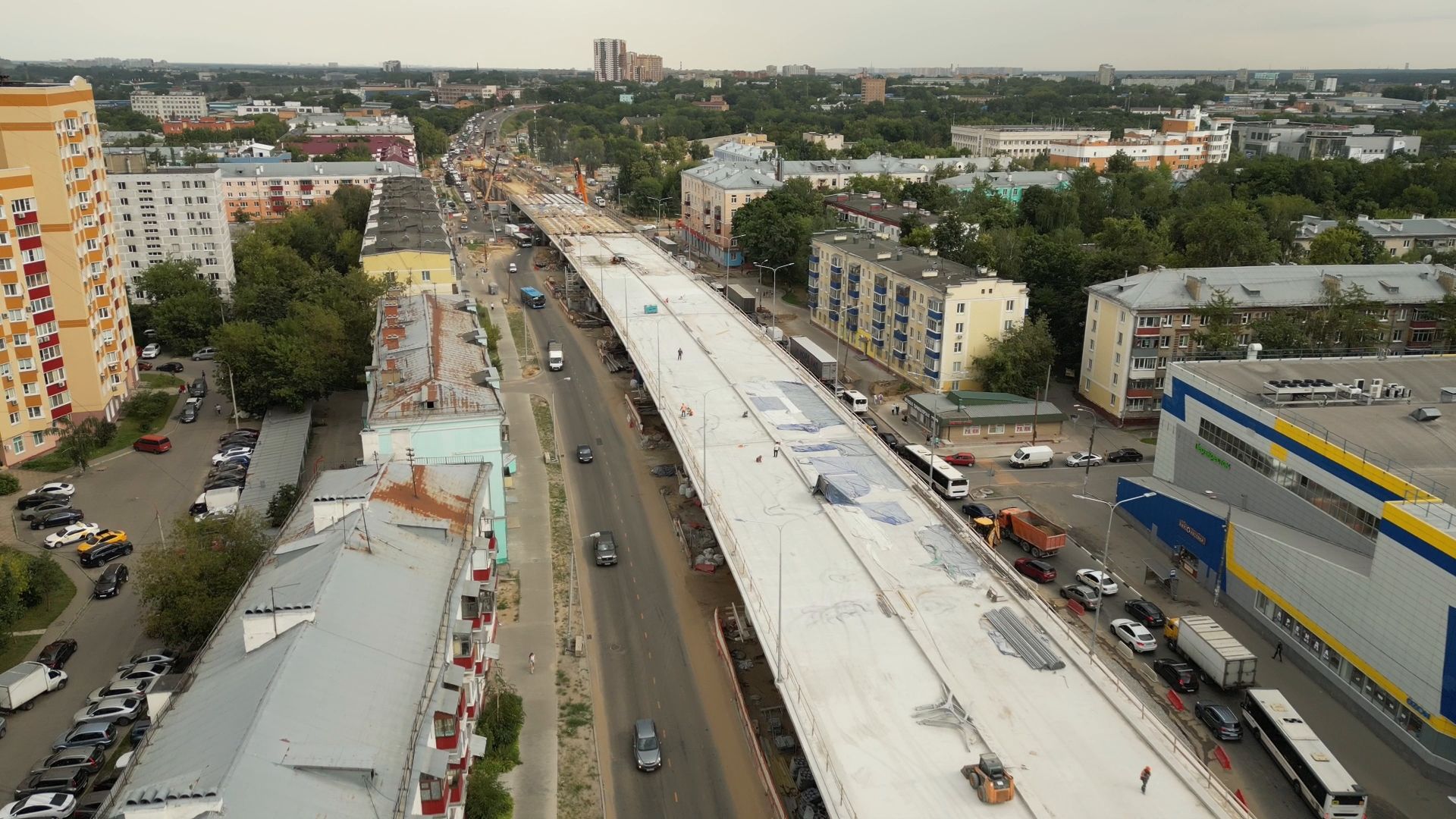 проспект, дороги,видео с коптера,
