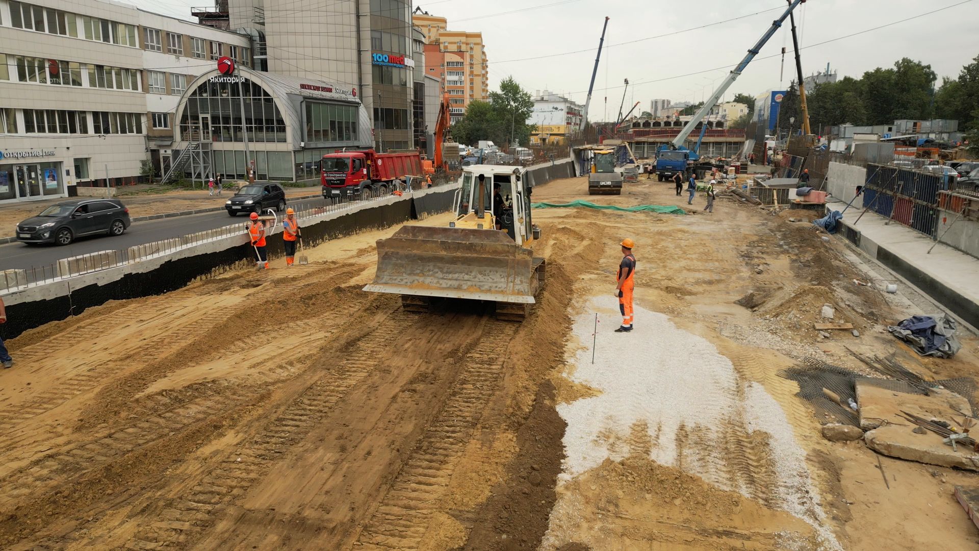 проспект, дороги,видео с коптера,