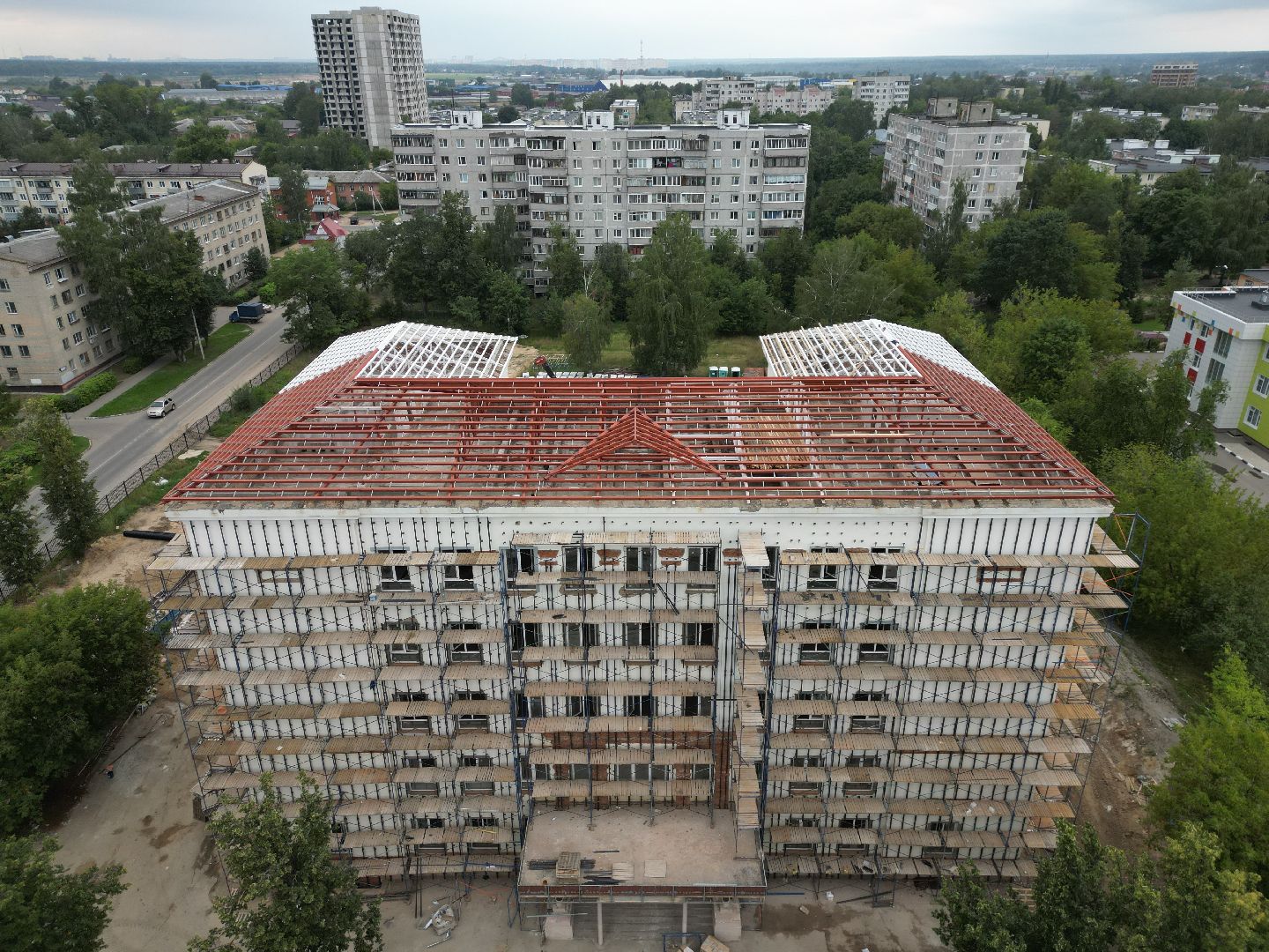 школа, строительство,видео с коптера,