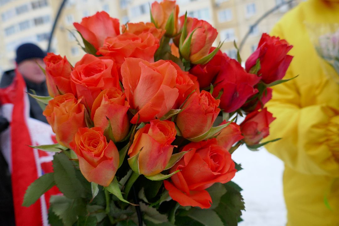 Подольск, цветы, поздравление, волонтеры, весна