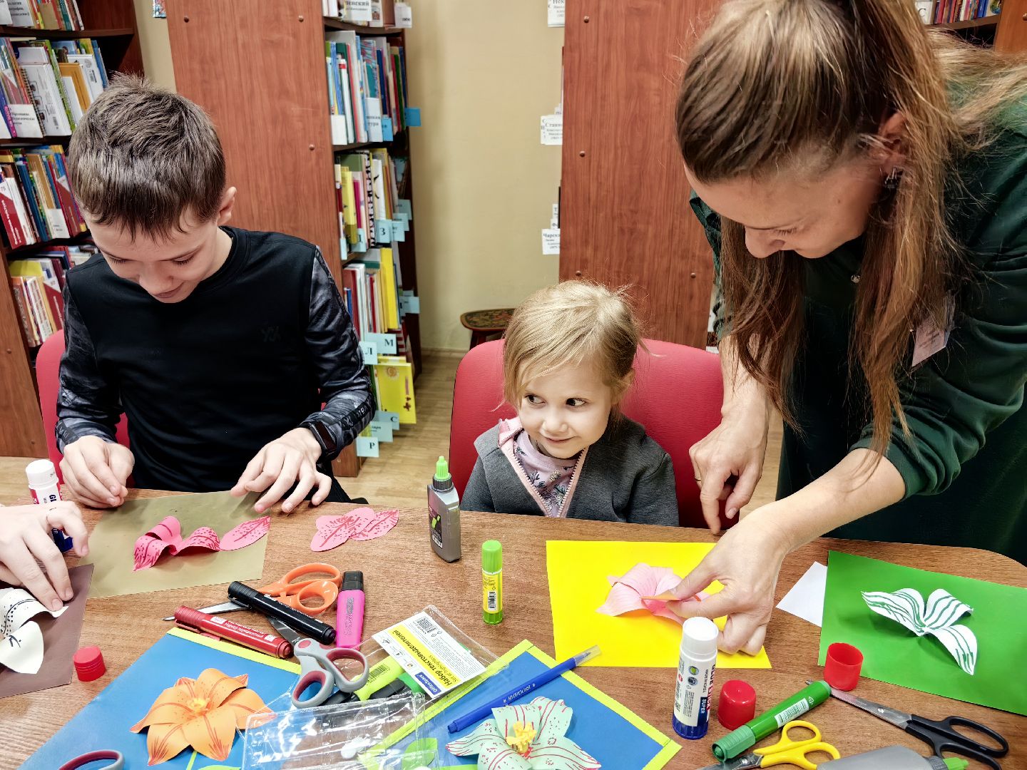 Мастер-класс, картон, цветок, лето, библиотека