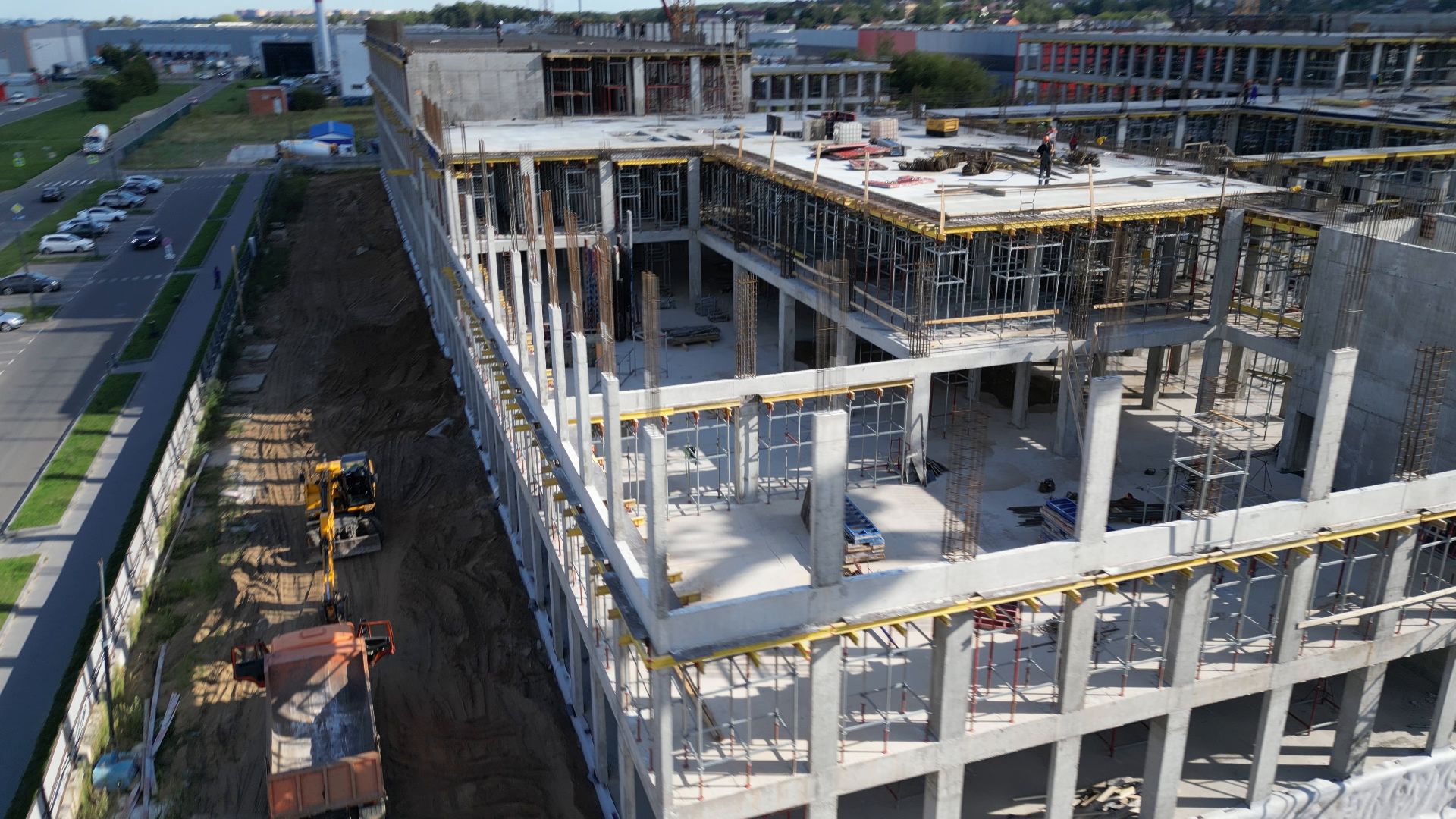 школа, стройка,видео с коптера,