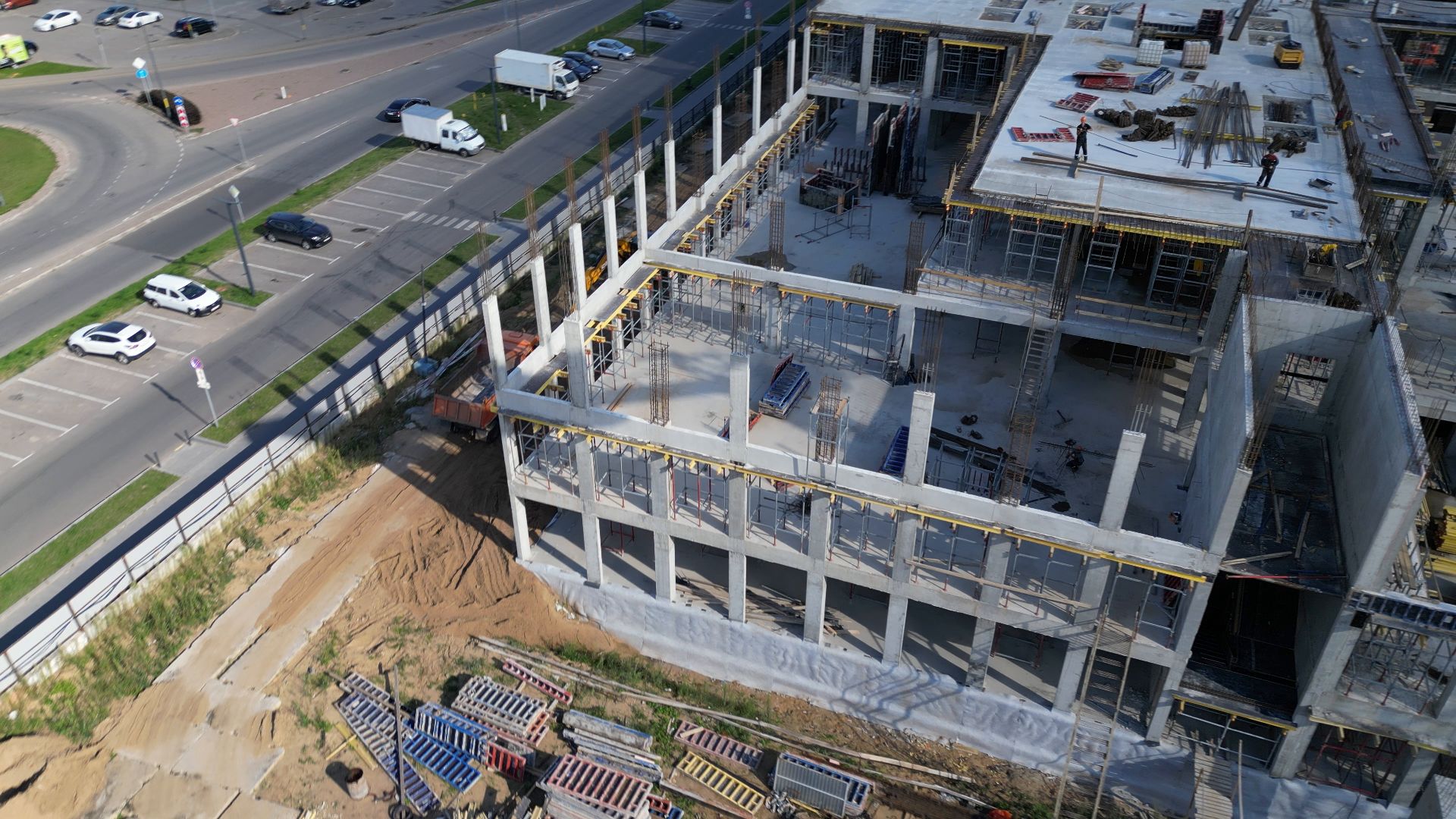 школа, стройка,видео с коптера,