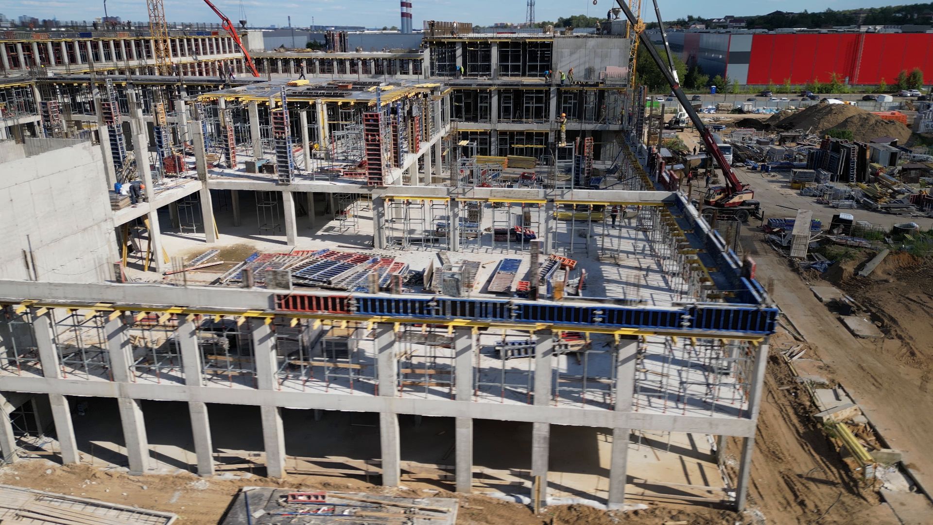 школа, стройка,видео с коптера,