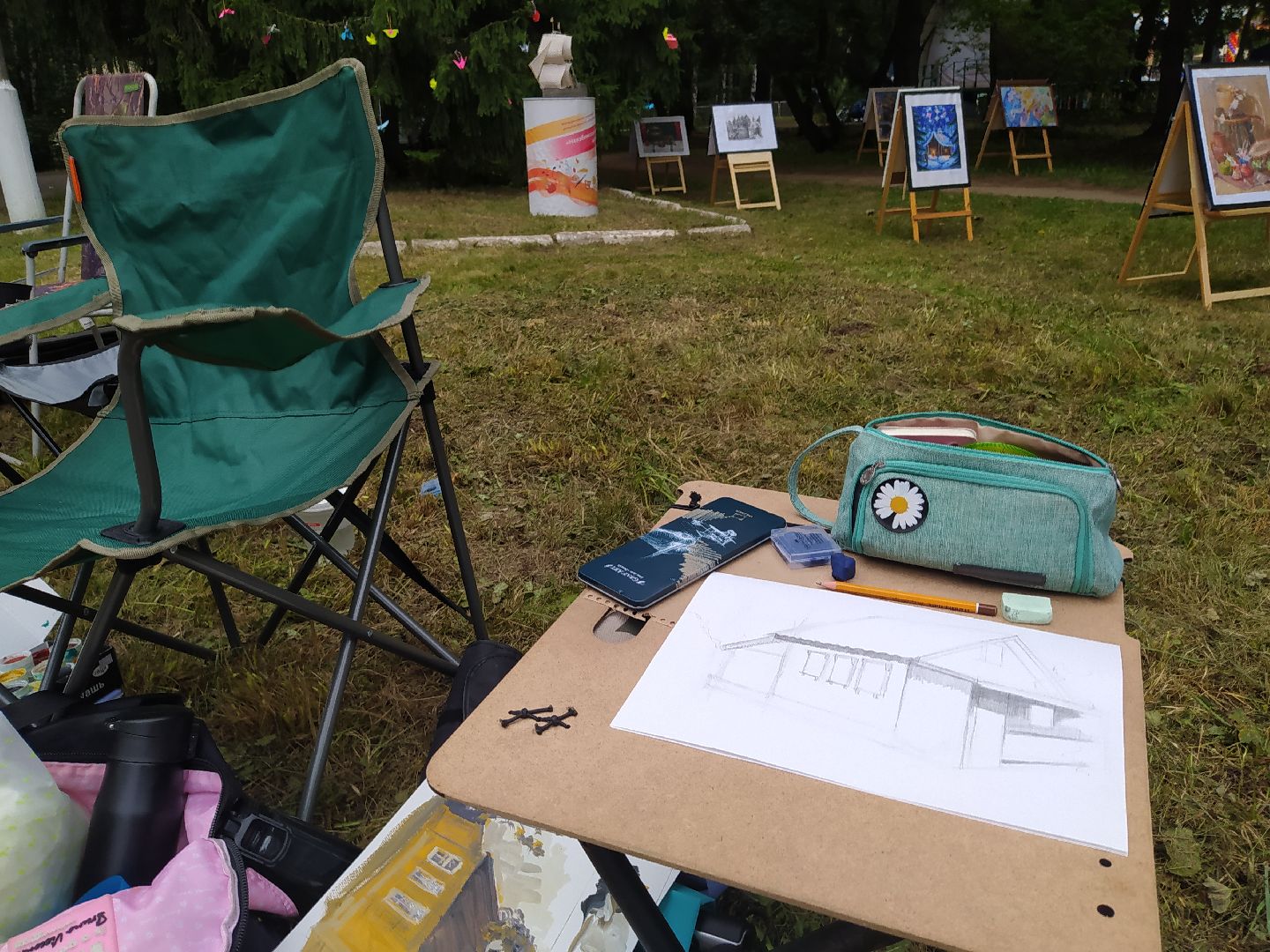 Нахабино, картины, день города, художники, дети