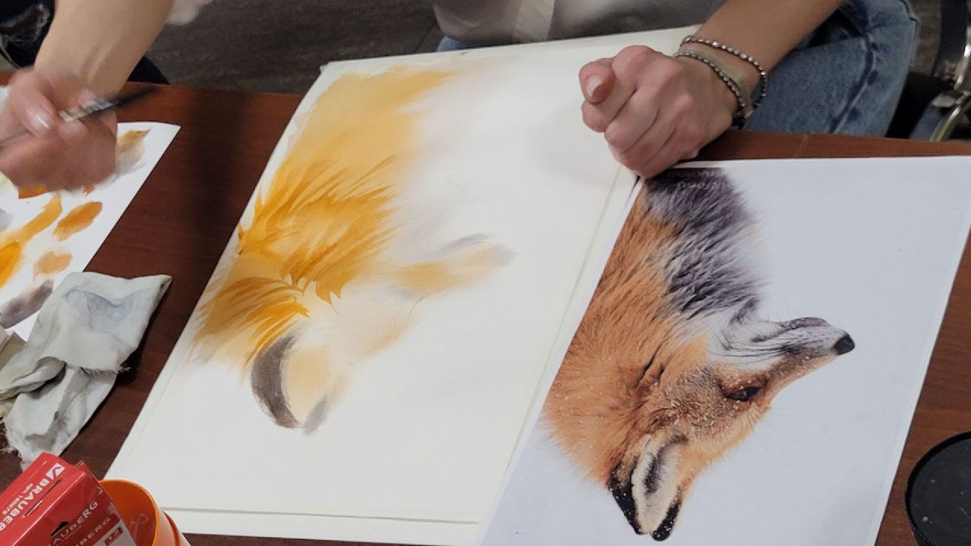 лиса; живопись; акварель; творчество; видное